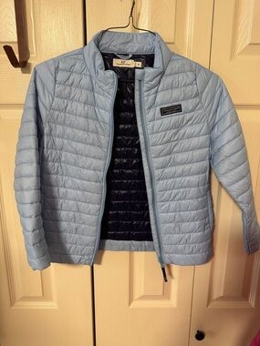 Vineyard Vines Lightweight Puffer Jacket - Light Blue size medium